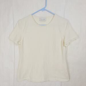 High Sport Nat ivory cotton blend jacquard knit top size large Italian Designer